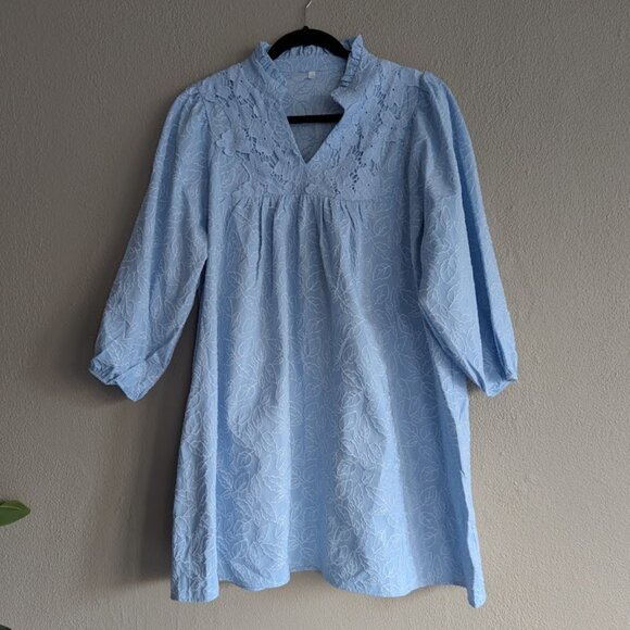 Dresses & Skirts - Boutique Light Blue Lace Babydoll Dress | Size 2XL